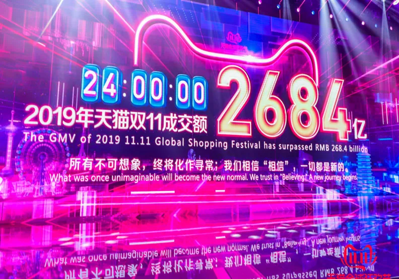 圖／2019年天猫雙11以成交總金額2684億人民幣創新高。阿里巴巴提供