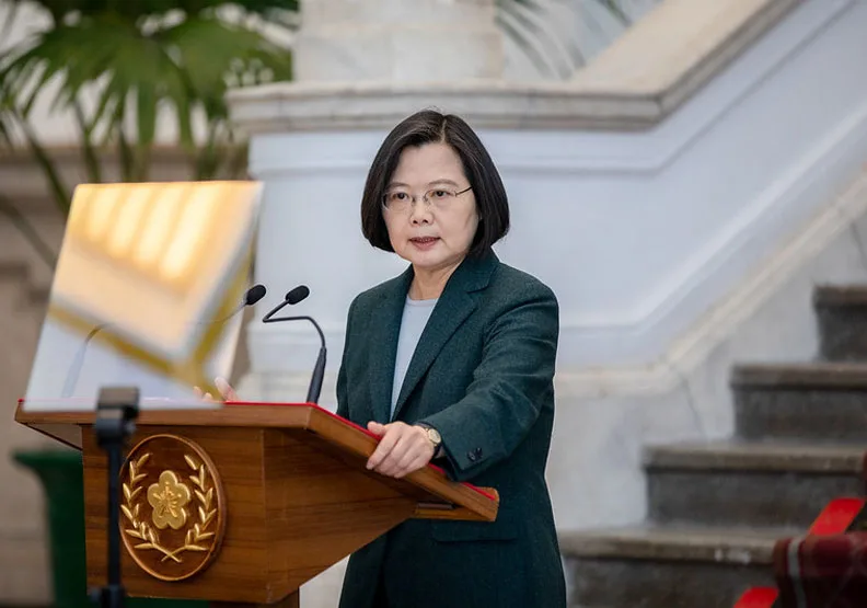 圖／總統蔡英文今舉行「敞廳談話」。取自總統府官網