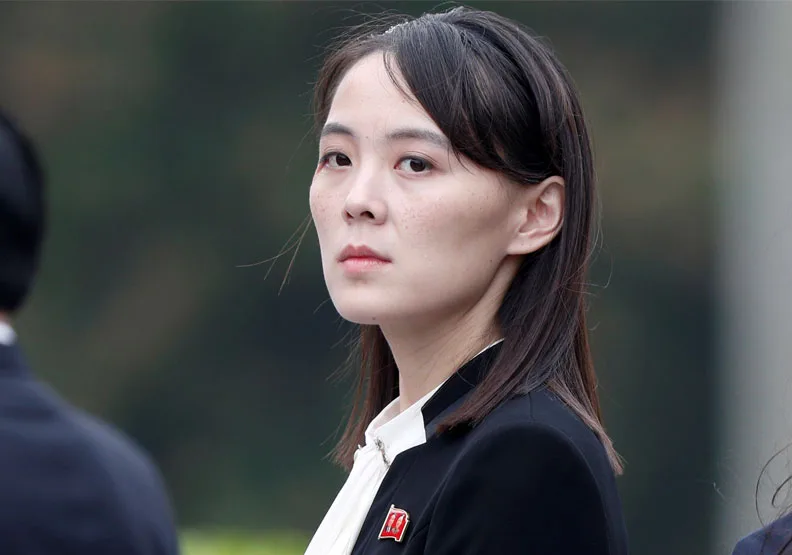 北韓領導人金正恩胞妹金與正透過官媒，大批美韓聯合發布的「華盛頓宣言」。達志影像