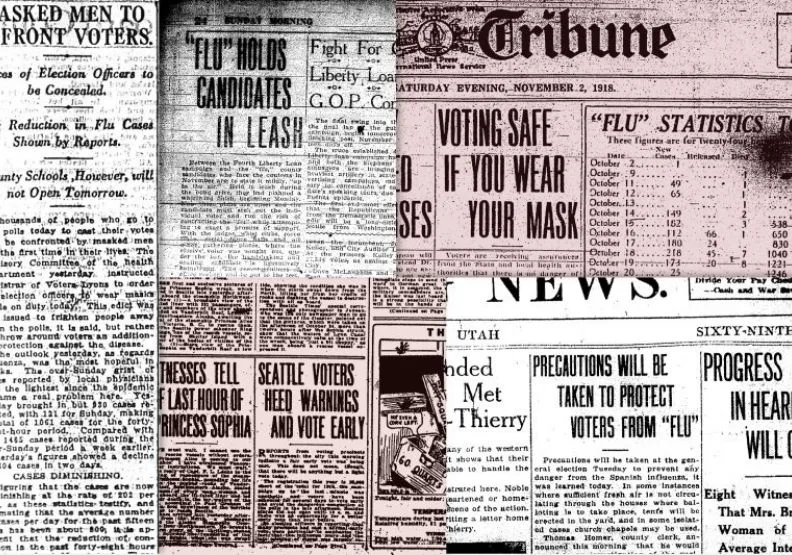 圖／相關1918年西班牙流感的新聞。取自Influenza Encyclopedia / University of Michigan Center for the History of Medicine and Michigan Publishing, University of Michigan Library。 