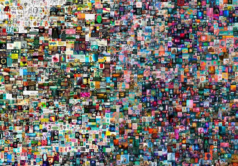 圖／Beeple高達19.5億元的天價創作圖檔：「每天：最初的5000天」（Everydays: The First 5000 Days）。取自ChristiesInc twitter