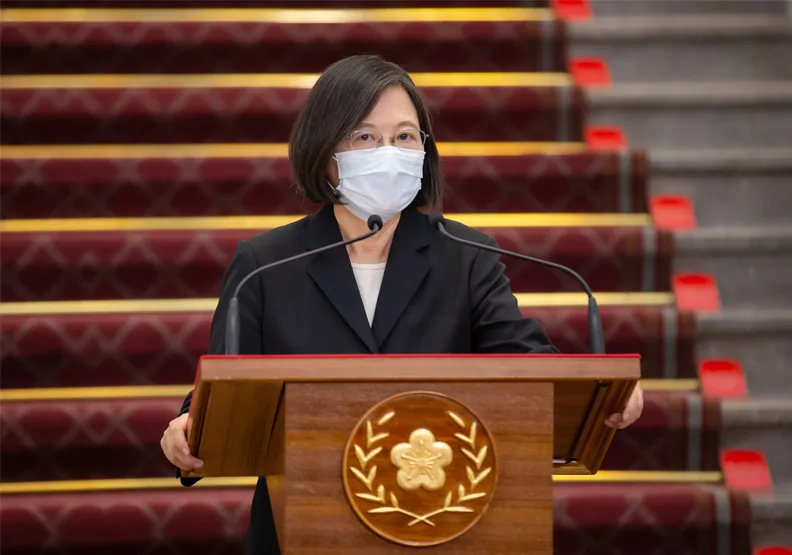 圖／總統蔡英文今發表談話。總統府提供
