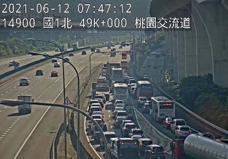 圖／端午連假首日上午國1狀況。高公局提供