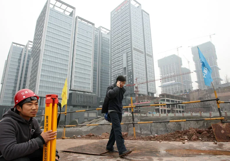 中國房市景氣指數持續滑落，近期持續釋出政策利多，盼為房市加溫，但成效有待觀察。張智傑攝