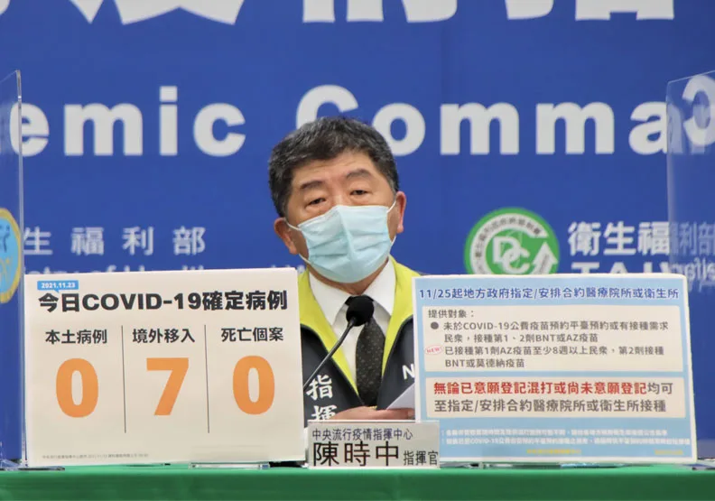 混打免上平台登記！11/25起第一劑AZ滿8週可向醫院預約。中央流行疫情指揮中心提供
