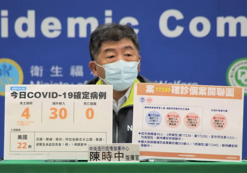 本土+４！桃機感染擴大，清潔婦２同事、１防疫司機確診。中央流行疫情指揮中心提供