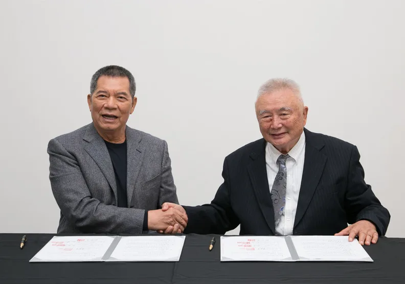 圖／忠泰建設董事長李忠義、長山育樂董事長卓忠吉。黃菁慧攝
