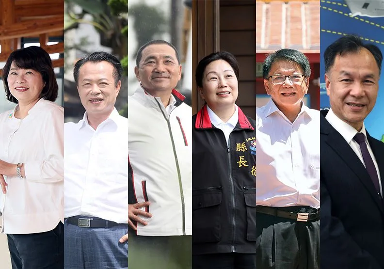 《遠見》5星縣市長：（由左至右）嘉義市長黃敏惠、嘉義縣長翁章梁、新北市長侯友宜、花蓮縣長徐榛蔚、屏東縣長潘孟安以及連江縣長劉增應。攝影／陳之俊、張智傑