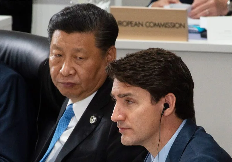 圖／中國國家主席習近平（左）、加拿大總理杜魯多（右）。達志影像