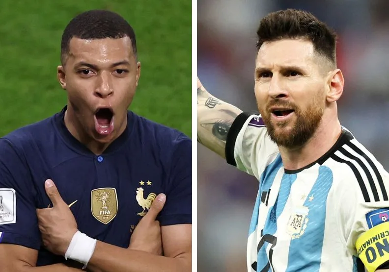 圖／法國球星姆巴佩（Kylian Mbappe）、阿根廷球星梅西（Lionel Messi）。取自FIFA World Cup臉書