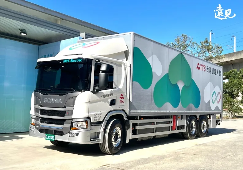 圖／台灣通運向Scania引進2輛26噸純電動或卡，20日正式亮相。郭逸攝