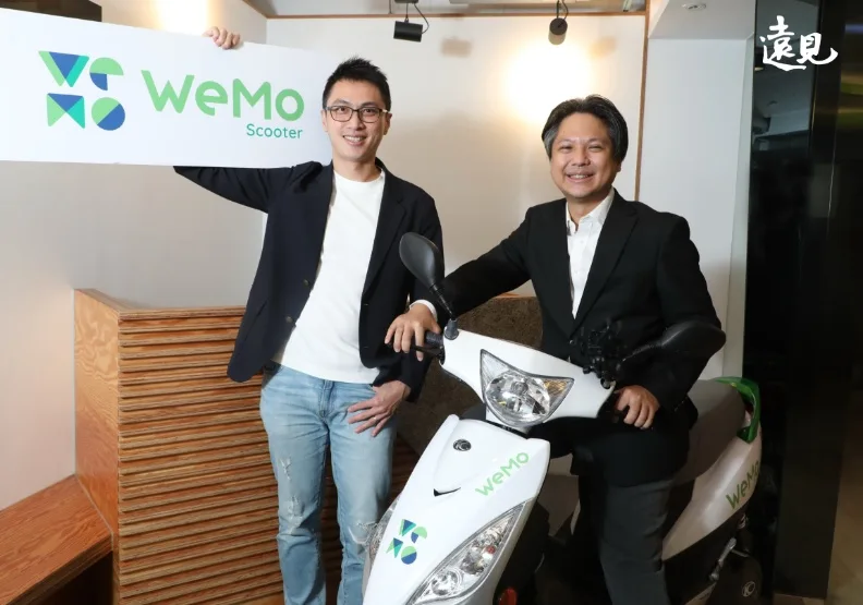 圖／共享機車品牌WeMo威摩科技創辦人吳昕霈（右）、執行長劉于遜（左）。蘇義傑攝