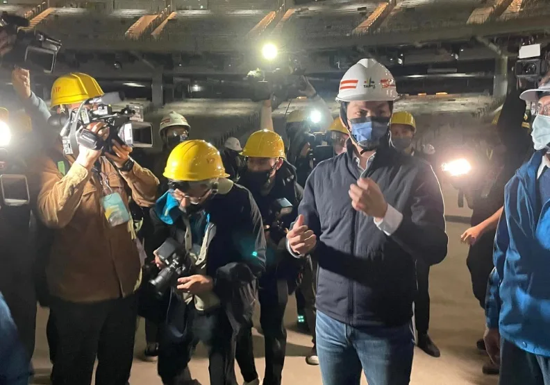 台北市長蔣萬安首度視察大巨蛋，要求安全為第一要件。陳思豪攝