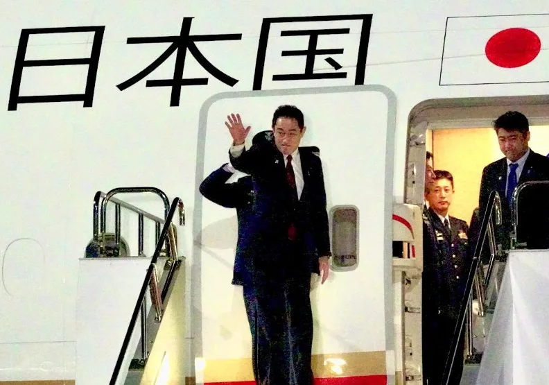 日本首相岸田文雄低調抵達烏克蘭與澤倫斯基會面。取自岸田文雄臉書