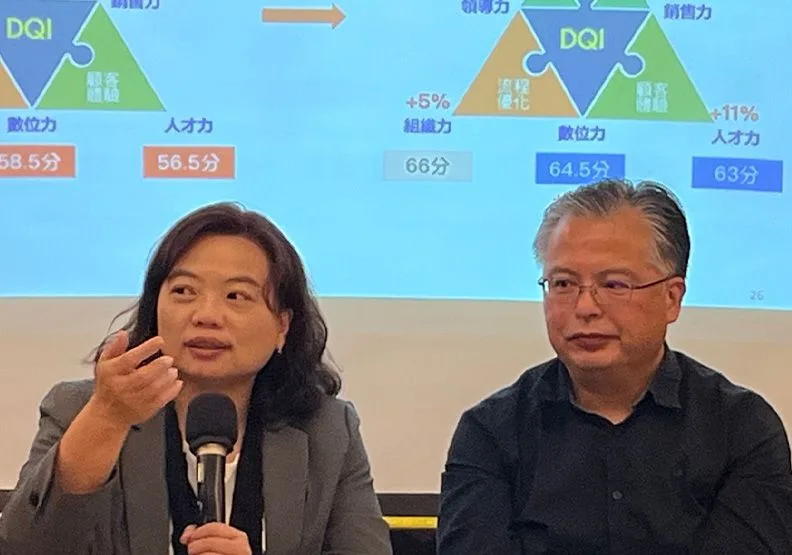 圖／AMT 亞太行銷數位轉型聯盟協會理事長吳秀倫、認證長陳茂鴻（左起）（AMT 聯盟提供）。
