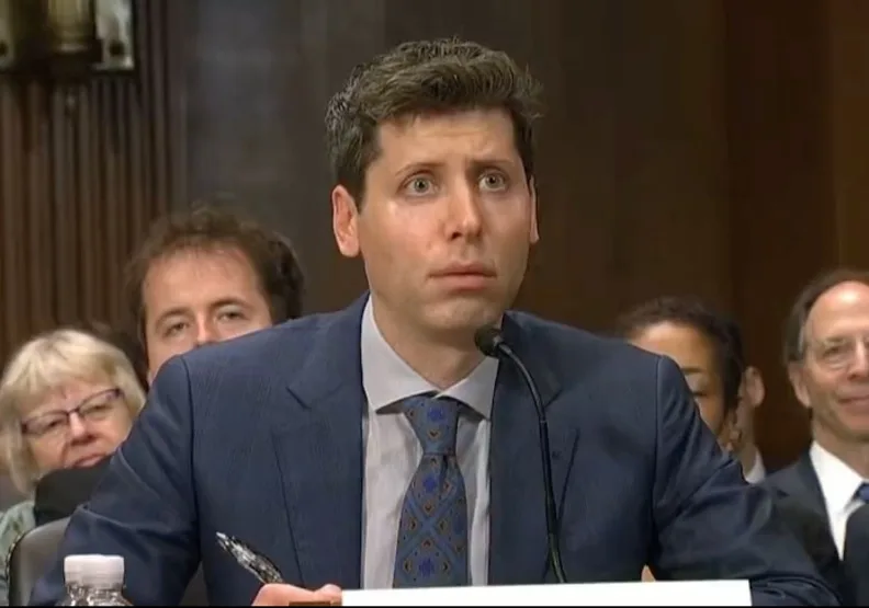 OpenAI執行長奧特曼（Sam Altman）16日首次出席美國參議院聽證。截圖自twitter