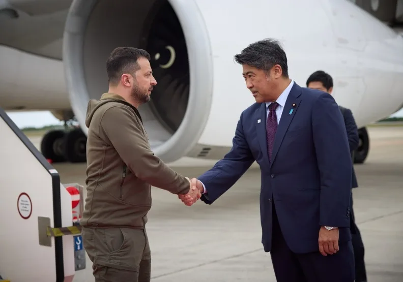 烏克蘭總統澤倫斯基昨（20）日抵達廣島。President of Ukraine