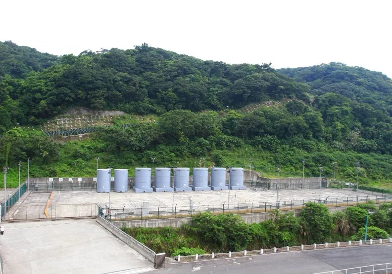 核一廠室外乾式貯存場。台電提供