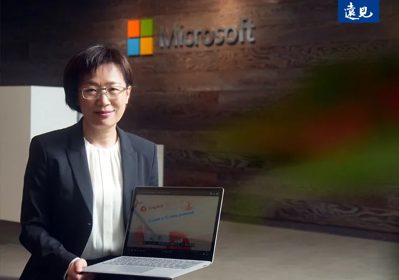 台灣微軟 Microsoft 365 事業部副總經理朱以方。陳之俊攝