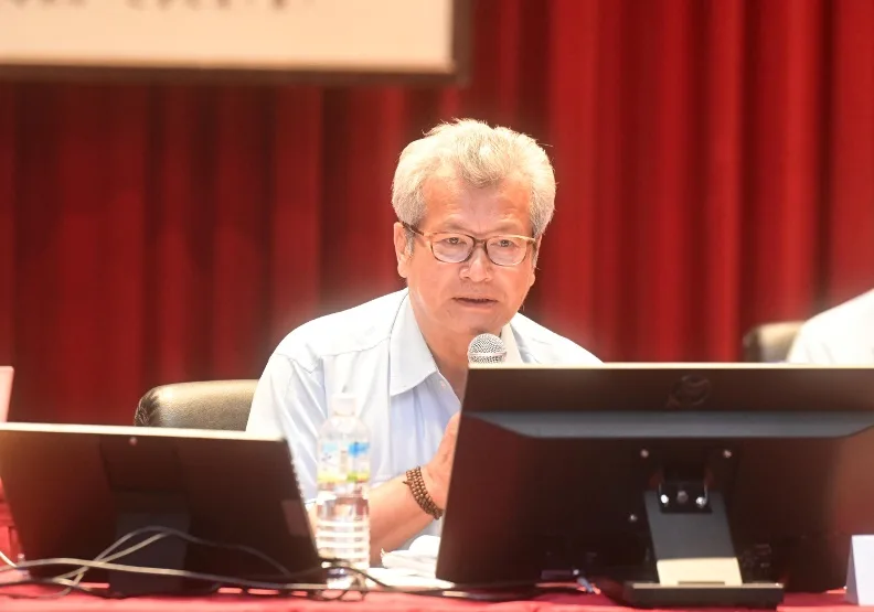 中鋼董事長翁朝棟在股東會上強調「低碳鋼」將是中鋼的發展重點。中鋼提供。