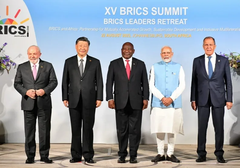 第15屆金磚峰會日前於南非首都約翰尼斯堡舉辦。取自Twitter@BRICSza