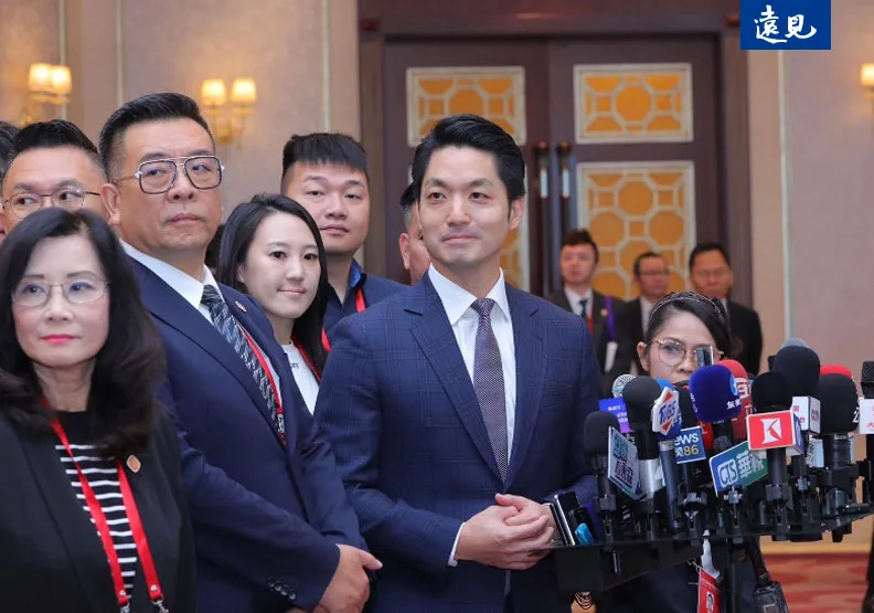 「雙城好，兩岸就好」，隨後登場的台北市長蔣萬安，用簡單的幾個字表達自己的想法。黃菁慧攝