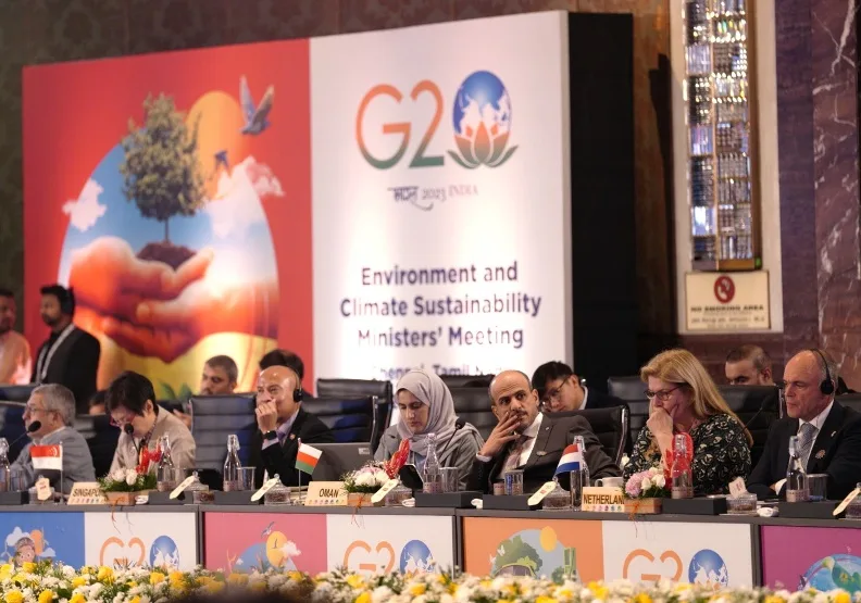 G20峰會今年在印度舉辦，各國疾呼再生能源目標增三倍、加強發展碳捕捉技術。取自G20 India官網