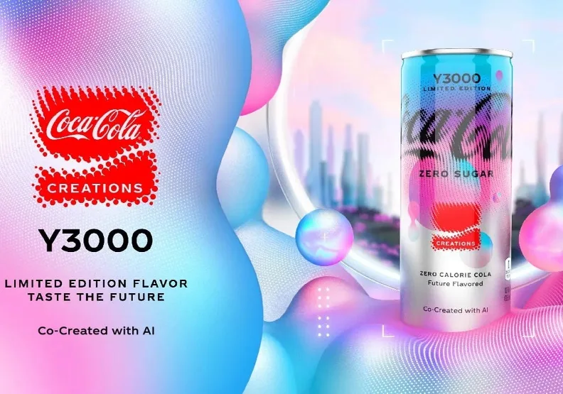 可口可樂推出AI研發的可樂Y3000，引起熱烈討論。取自Coca-Cola官網