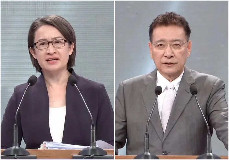 面對兩岸、外交議題，民進黨副總統候選人蕭美琴坦言目前處境很困難，會多跟理念相近的夥伴深化關係，趙少康則主張與對岸外交休兵。截自2024大選副總統候選人辯論會 現場直播