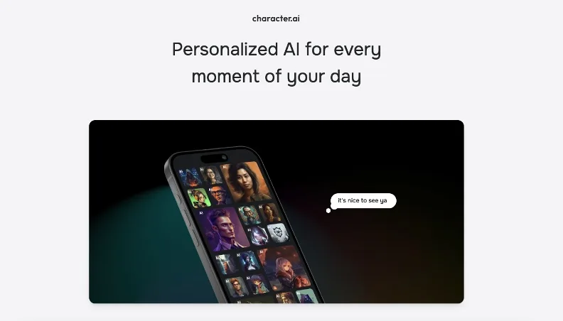以「角色扮演」特色而突出的新創Character.AI，不僅獲得a16z青睞、Google有望投資，更被視作下一間AI獨角獸。取自Character.AI