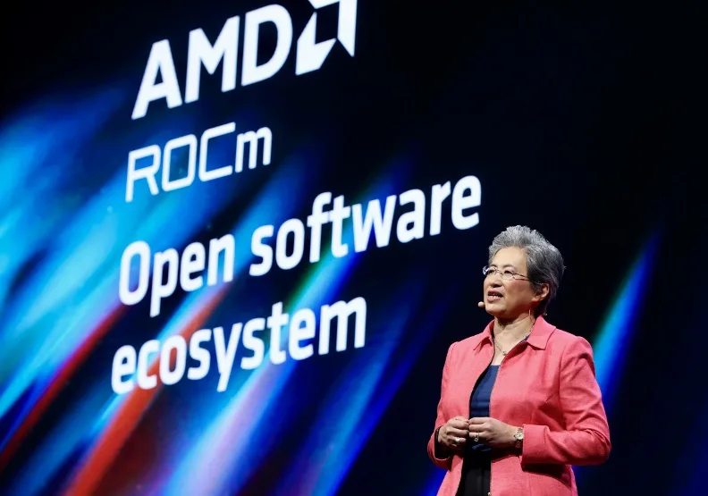AMD日前宣布收購之前跟輝達合作的伺服器製造商ZT Systems。圖為AMD執行長蘇姿丰。張智傑攝