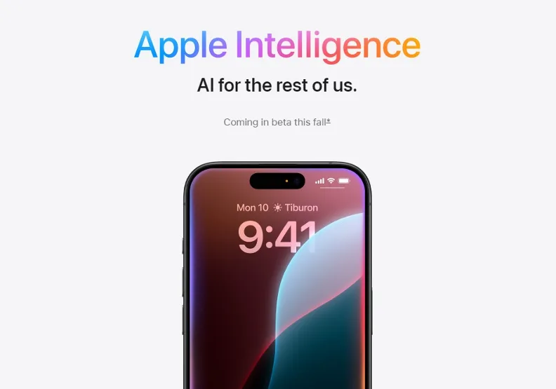 蘋果AI「 Apple Intelligence 」。取自Apple