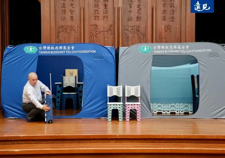 慈濟「福慧隔屏」是在減災、備災兩階段中，延伸出來的人性化產品。張智傑攝