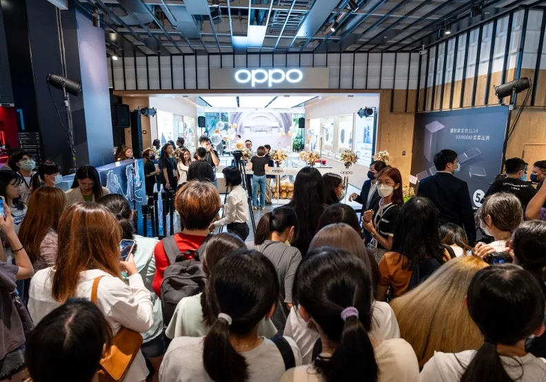 OPPO在台灣，從默默無聞到擁有廣泛的知名度。圖為OPPO台北三創旗艦店。取自臉書@OPPO