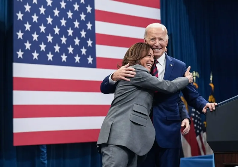 美國總統拜登宣布退出2024年總統大選。取自X@KamalaHarris