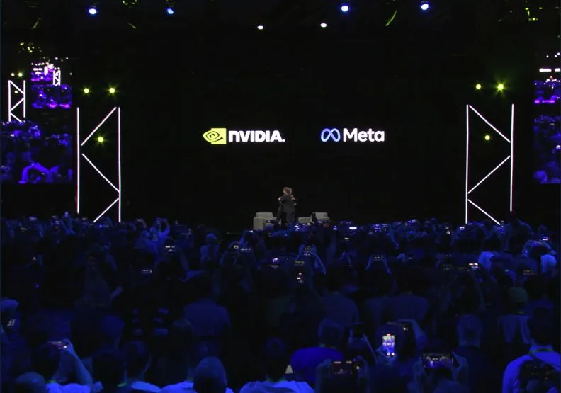 NVIDIA執行長黃仁勳今日與Meta執行長馬克．祖克柏進行爐邊對話。取自Nvidia