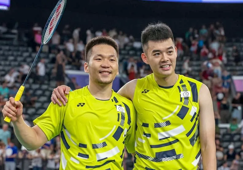 王齊麟、李洋在巴黎奧運奪下金牌。Badmintonphoto