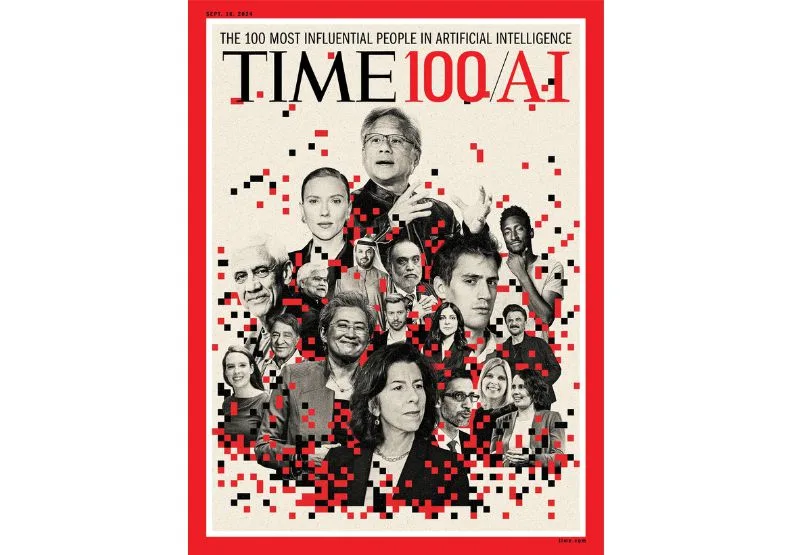 時代雜誌公布「人工智慧（AI）領域百大影響力人物」（TIME 100/AI）名單。取自臉書@TIME