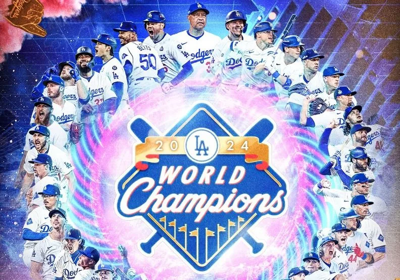 道奇擊敗洋基，贏得2024世界大賽冠軍。Dodgers
