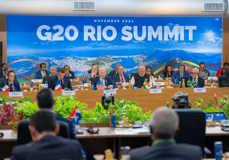 20國集團峰會（G20）於18到19日在巴西里約熱內盧召開。取自X@POTUS