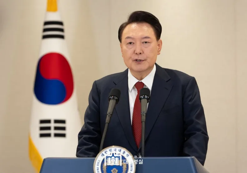 韓國總統尹錫悅今早再次就戒嚴事件發表談話。取自大韓民國總統府