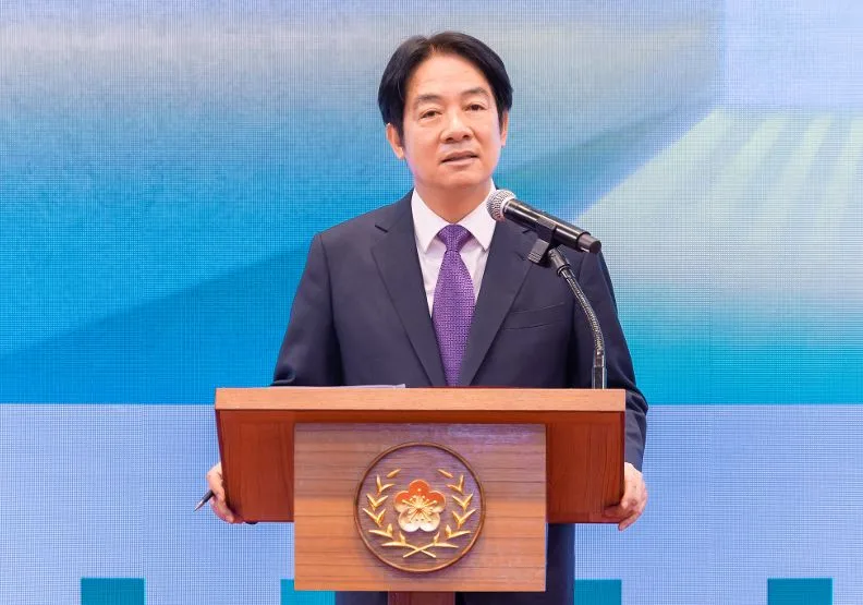 總統賴清德發表2025年元旦談話。總統府提供