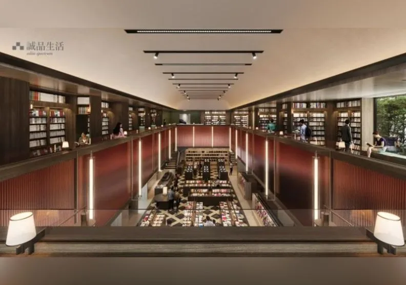 誠品生活台南挑高10米打造「雙層書店」。圖為3D模擬示意圖。取自聯合新聞網，誠品生活提供