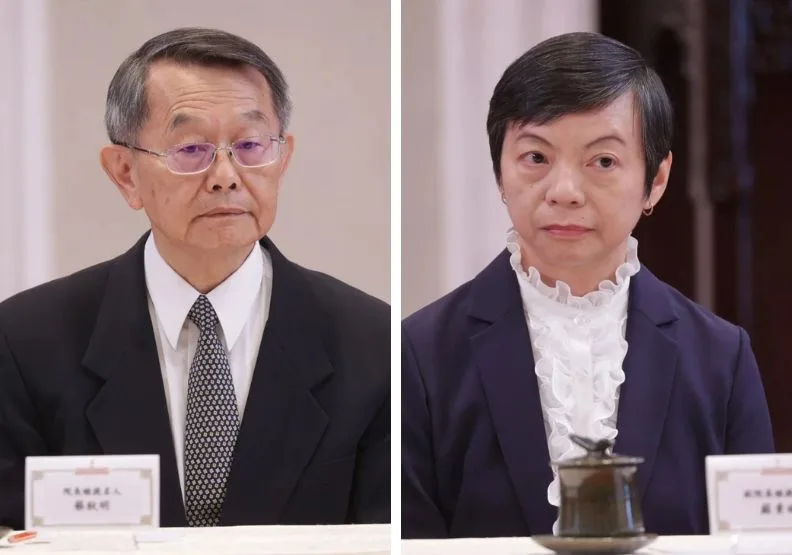 賴清德總統提名高檢署檢察官蔡秋明（左）、最高法院法官蘇素娥（右）出任司法院正、副院長。取自聯合新聞網，潘俊宏攝