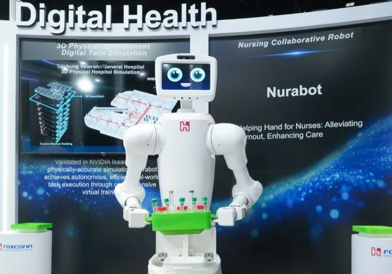 今年GTC大會上，鴻海的「Nurabot」首度亮相。鴻海提供