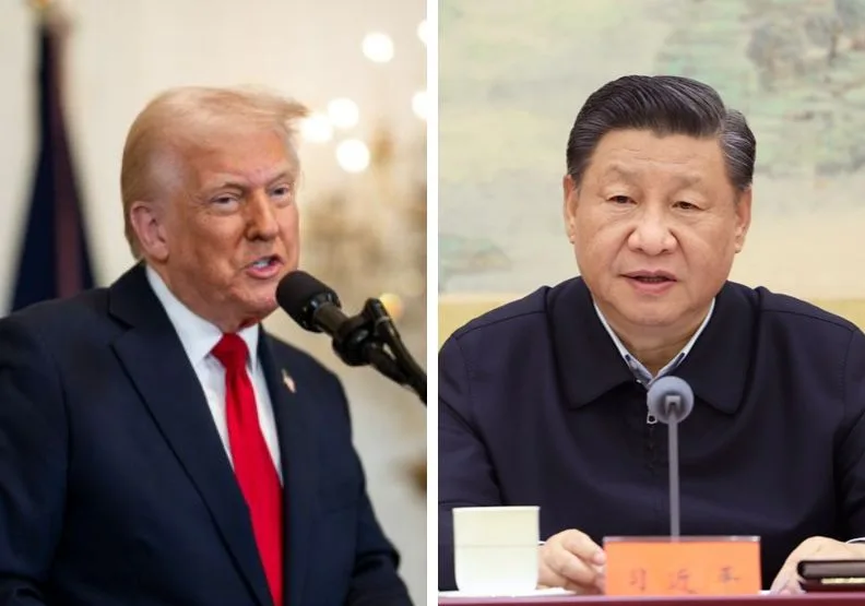 左：取自X@POTUS、右：取自中國政府網