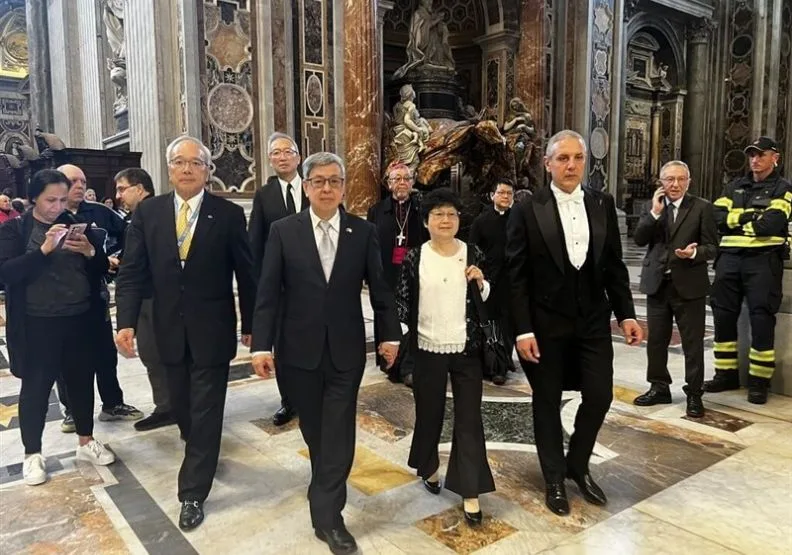 前副總統陳建仁代表台灣出席教宗方濟各喪禮。取自臉書@Taiwan in Holy See 駐教廷大使館
