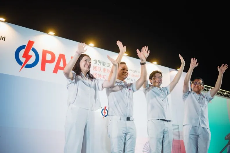 新加坡執政長達66年的人民行動黨（PAP），在3日舉行的全國大選中再度獲得壓倒性勝利。取自臉書@Lawrence Wong