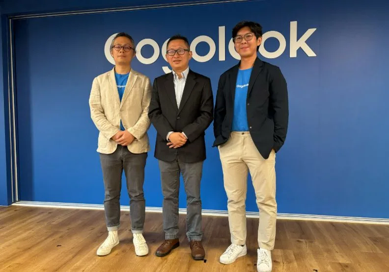 Gogolook經營團隊，左起財務長黃鈺文、董事長鄭勝丰、執行長郭建甫，劉芮菁攝影。