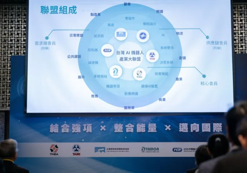 在AI浪潮與地緣政治推動下，「AI機器人產業大聯盟」成立。總統府提供